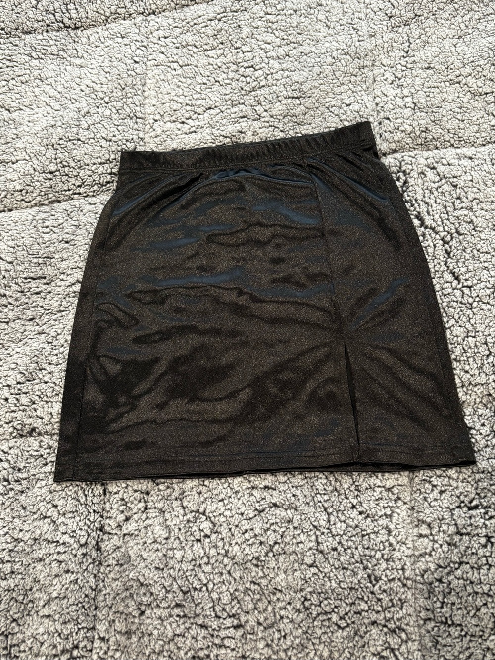 SHEIN Black Satin Stretch Mini Skirt
